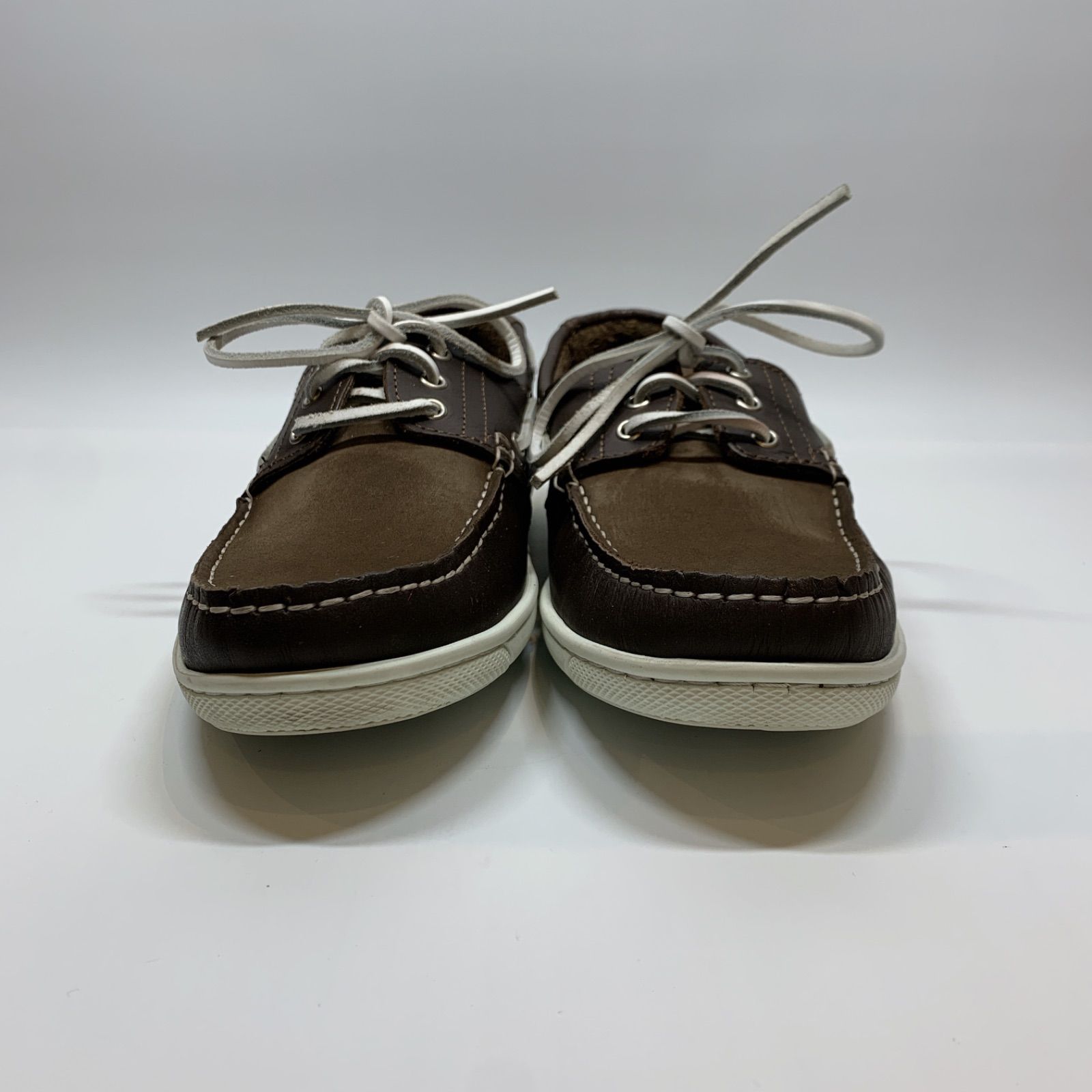 UNITED ARROWS green label relaxing DANASSA ユナイテッドアローズ ダナッサ デッキシューズ レザー スエード ブラウン イエロー　コンビ EU41 25.5 相当  カジュアルシューズ
