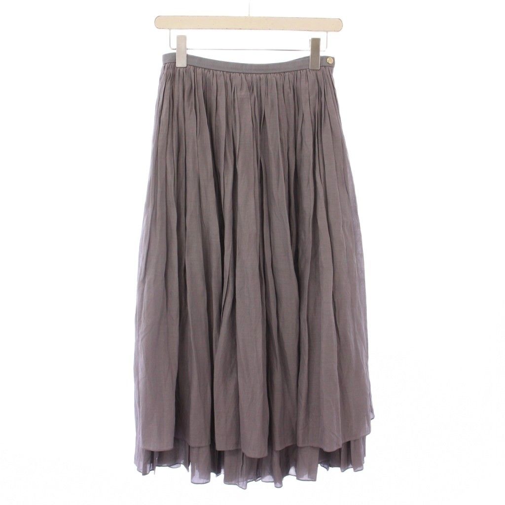 ドゥロワー Drawer シルクコットンスカート フレア ギャザー マキシ