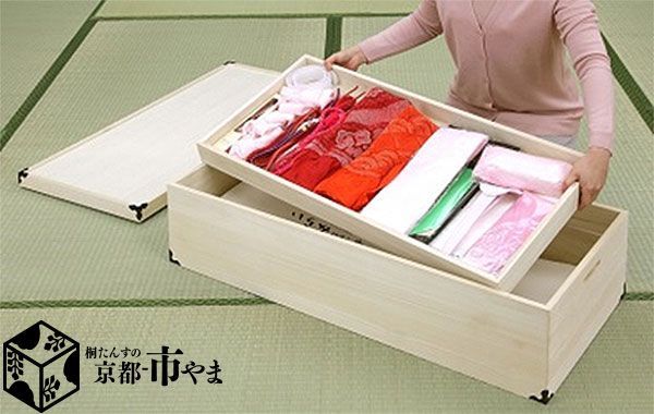 着物 収納ケース 桐衣装ケース 内盆付総桐 1段 衣裳ケース 桐衣装箱 着物用