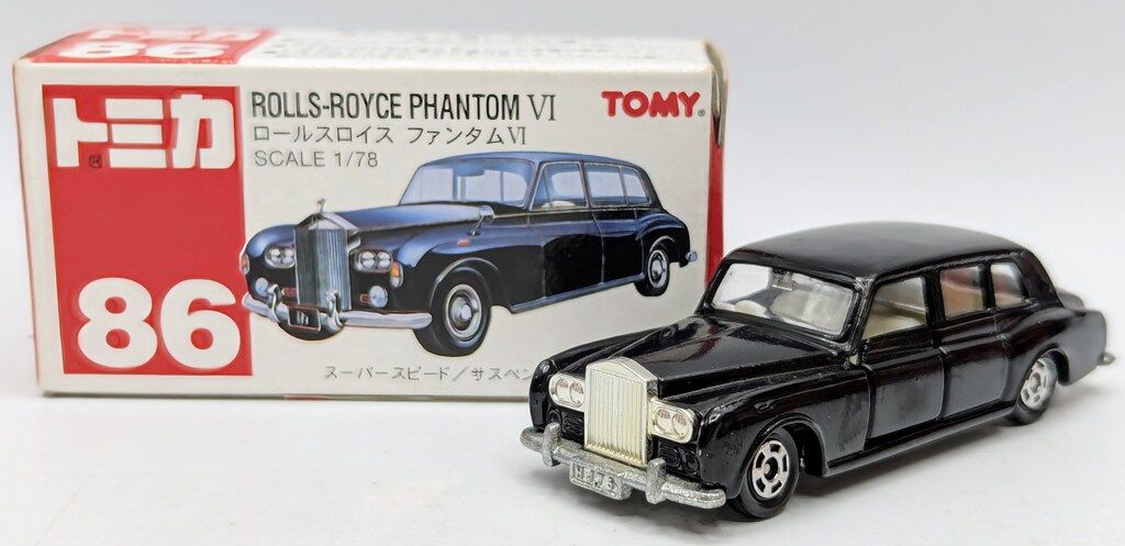 絶版 レア トミカ 赤箱 ロールスロイス ファンタムⅥ 86 トミー トミカ赤箱中国製 ロールスロイス ファンタム VI 86