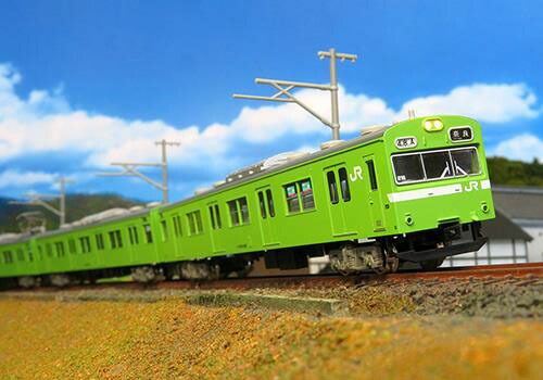 JR103系 関西形 ウグイス NS407編成 グレー台車 4両編成セット 動力付き グリーンマックス 30375 鉄道模型 Nゲージ