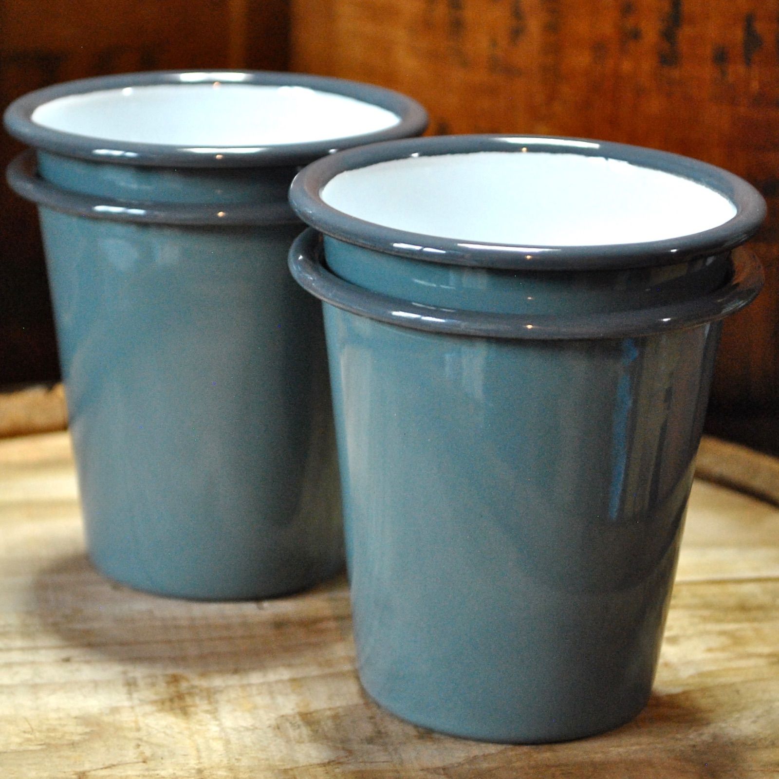 ファルコンFALCON英国伝統ホーロータンブラー310ml【ピジョングレー4点