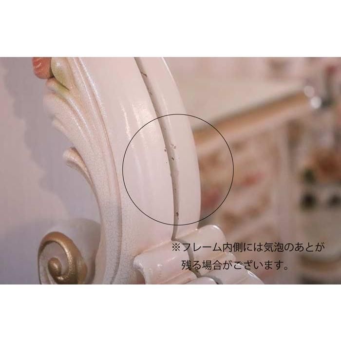 ロココ調 ワイドミラー 鏡 壁掛け 姫家具 ロココ ヨーロピアン 