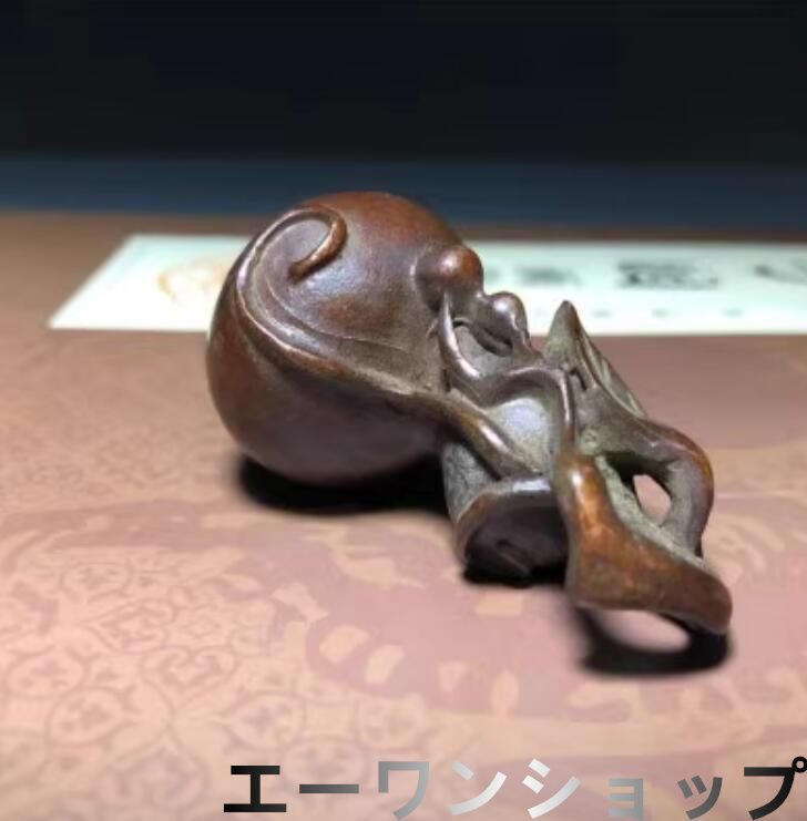 実心 古銅 手作り ひょうたん 功夫茶道 純銅 茶寵 香立て
