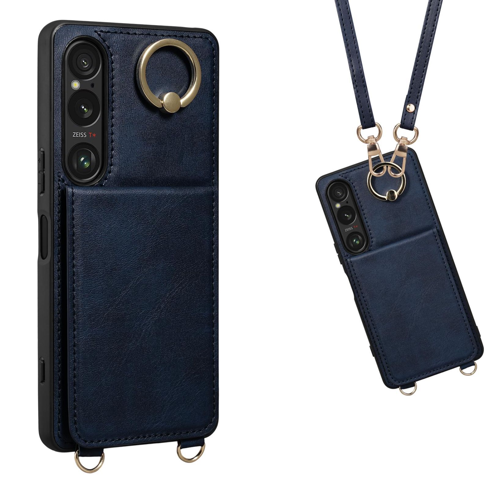 【数量限定】ケース 手帳型 VI 背面 カードケース Xperia1 VI 対応 手帳型ケース SOG13 用 1 ショルダー ストラップ 背面ケース SO-51E 用 PUレザー 肩掛け カード収納 Xperia 斜め掛け スタンド マグネ