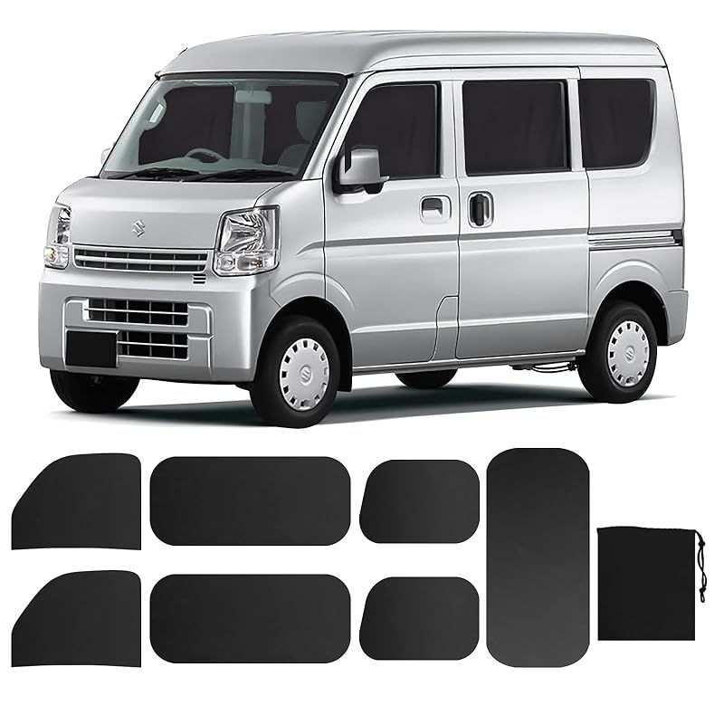 ZATOOTO 車用 カーテン スズキ エブリイ EVERY (DA17V JOIN/PC/PAリミテッド/PA)専用 マグネット 車中泊カーテン 遮光 車種専用用品7枚セット カー用品 ブラック CT111-BK7 1 7,591円