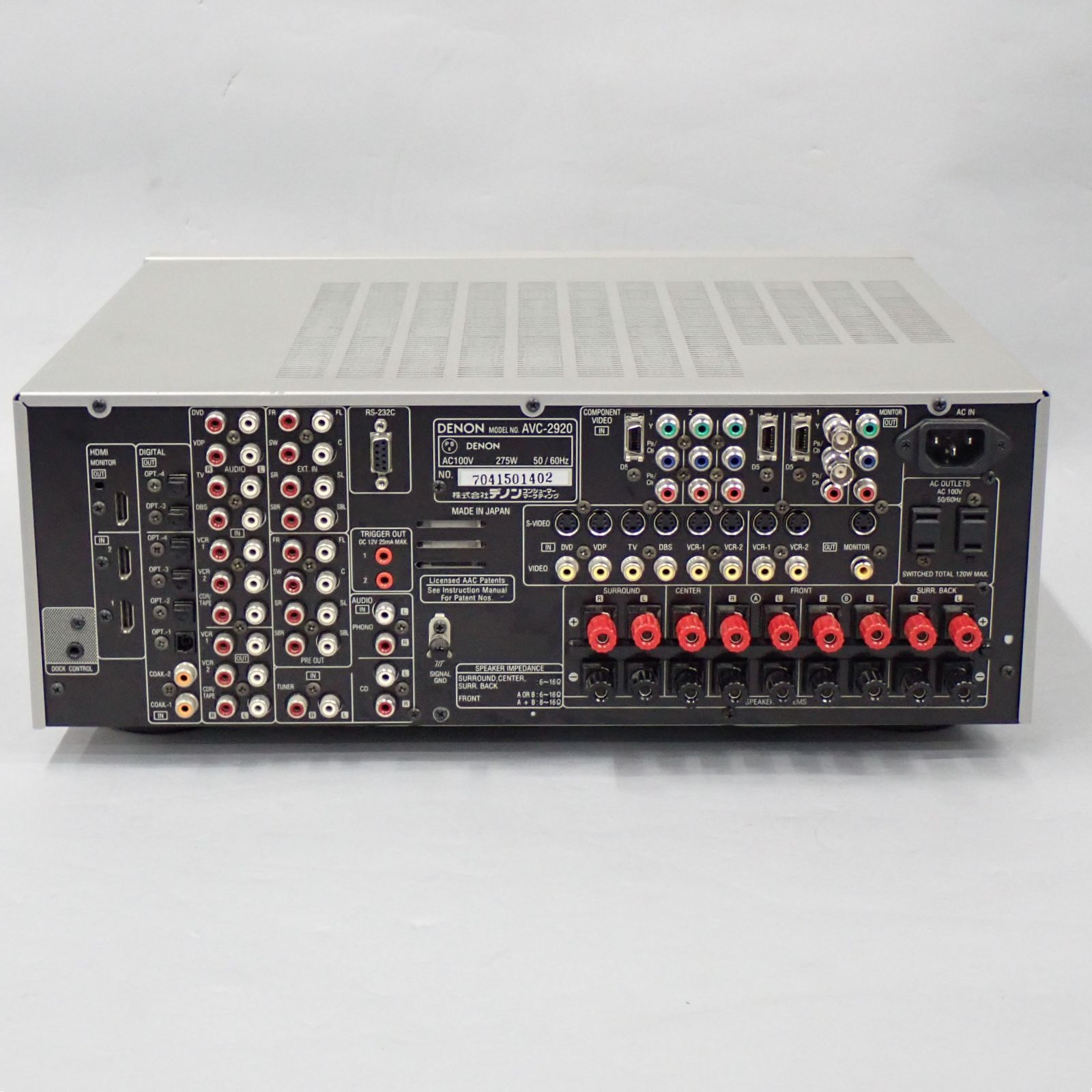 DENON デノン AVサラウンドアンプ AVC-2920 動作確認済み#14741 - メルカリ