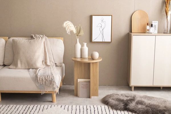 サイドテーブル ソファテーブル ナイトテーブル Luna ラウンド スリム 韓国インテリア 木製 ナチュラル おしゃれ コンパクト 一人暮らし ワンルーム MARWIL-DEMENAGEMENTS_CH