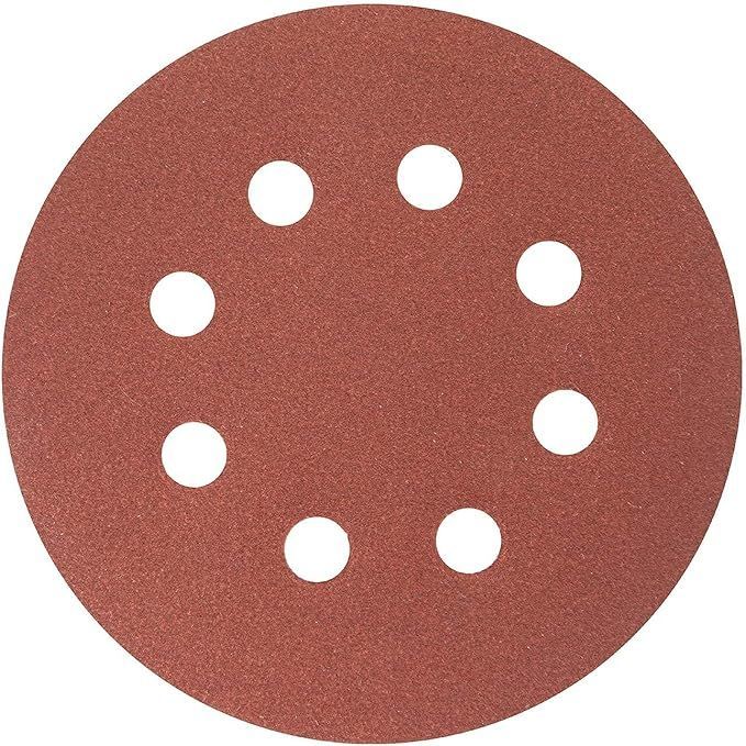 【在庫処分】POWERTEC 45024 サンディングペーパー 丸型、紙やすり 粒度 #240 外径125 25枚入 8穴付き 木工 サンダー用 マジック式 サンディングパット 電動サンダー用