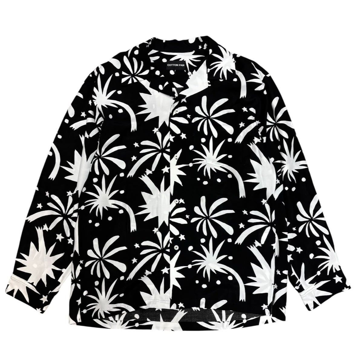 COTTON PAN コットンパン Shawn 花火 L/S  RAYON SHIRT BLACK ショーン ハナビ ロングスリーブ レーヨン シャツ 新品