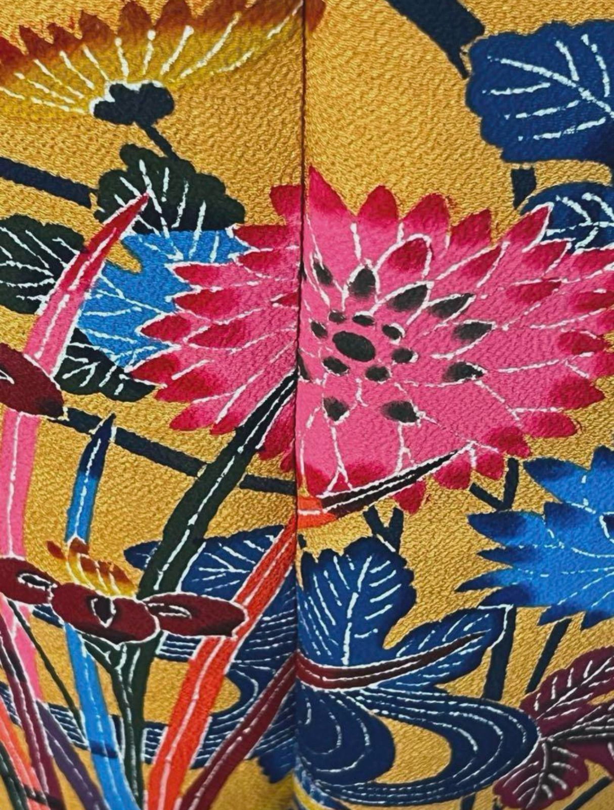 高級】名品鬼しぼ縮緬正絹振袖辛子振り袖成人式フルセットきもの美樂