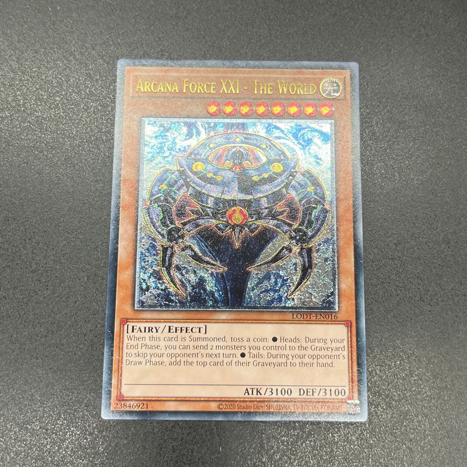 遊戯王 アルカナフォースＸＸＩ−ＴＨＥ ＷＯＲＬＤ/レリーフ/英語/EU版 A - メルカリ アルカナフォースⅩⅩⅠ－