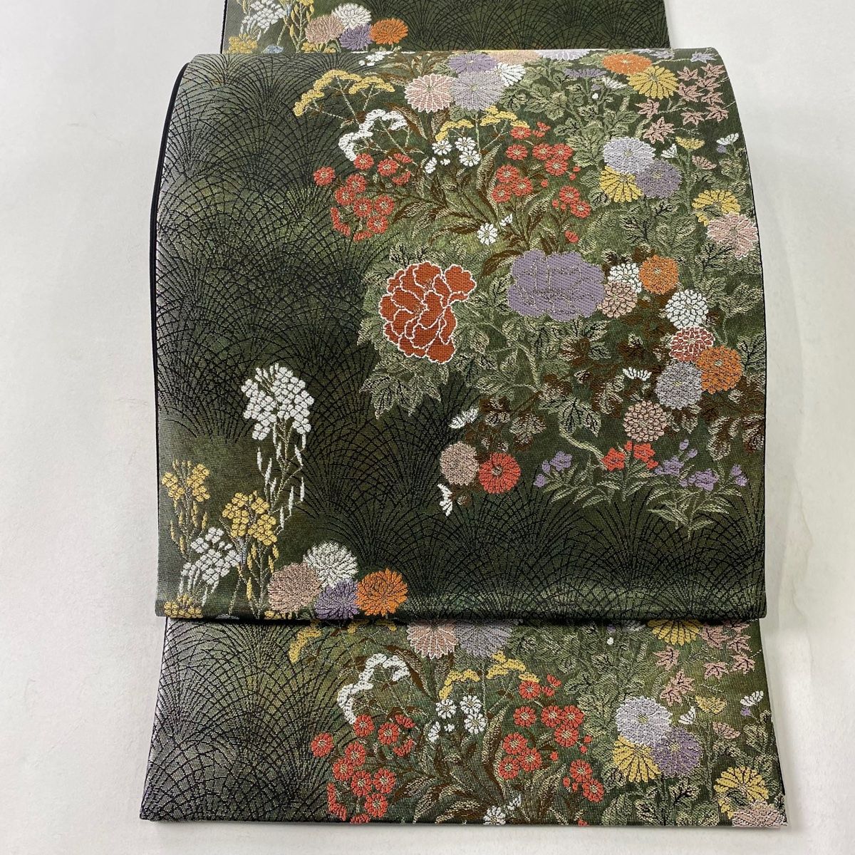袋帯 美品 秀品 草花 葉柄 箔 緑 六通 正絹 【中古】 - メルカリ