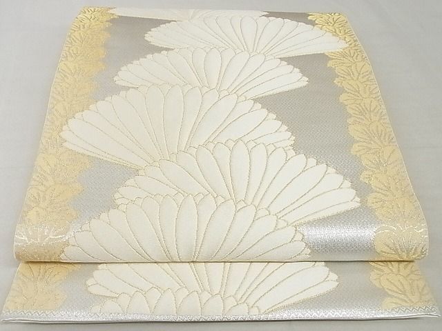 平和屋本店■最高級　人間国宝　北村武資　煌彩錦　六通柄袋帯　菊紋　金糸　逸品　DZAA8279kh5 平和屋本店□最高級 人間国宝 北村武資 煌彩錦 六通柄袋帯 横菊間道 金