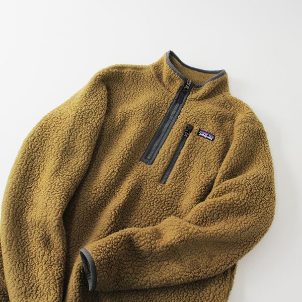 Patagonia フリース ハーフジップ トップス グレーとベージュ patagonia ハーフジップ フリース グレー - メルカリ