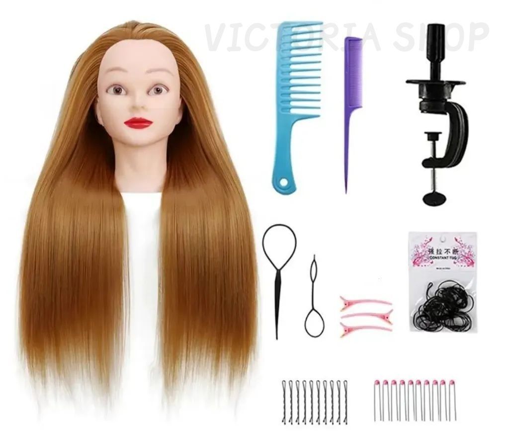 新品 ヘアアレンジ練習用 合成繊維マネキンヘッド 美容室教材