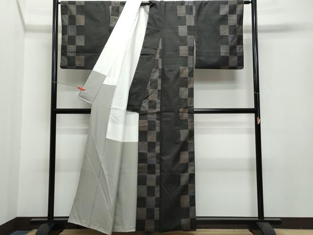 平和屋着物○上質な紬 市松文様 正絹 逸品 CAAR8301vf - メルカリ 