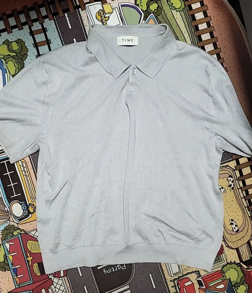 TIME HOMME シルク ピケTシャツ グレー