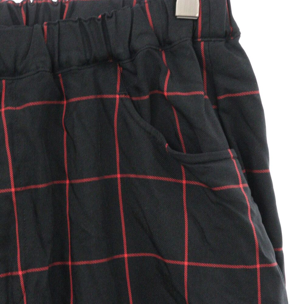 BLACK COMME des GARCONS (ブラックコムデギャルソン) 23AW ブロックチェック 寅壱パンツ ワイドパンツ ブラック/レッド  1L-P002 - メルカリ