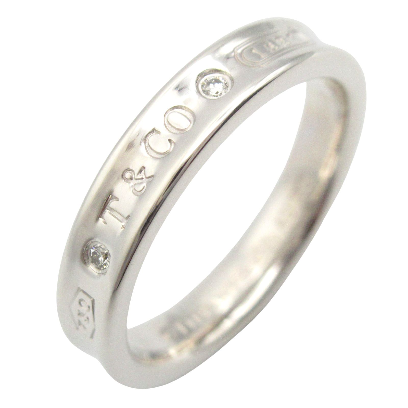 ティファニー TIFFANY＆CO リング 指輪 1837ナロー 2Pダイヤ 15.5 K18WG ホワイトゴールド ダイヤモンド 1837ナロー 2Pダイヤ レディース Used A
