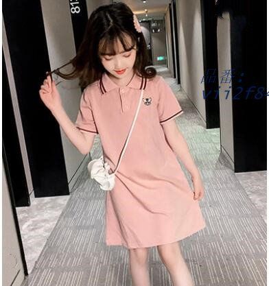 ポロワンピース キッズ 子供服 女の子 夏 半袖ワンピース 130 夏着運動着 新品 ゆったり 可愛い カジュアル 普段着 150 120 140 キッズワンピース  vii2f848844