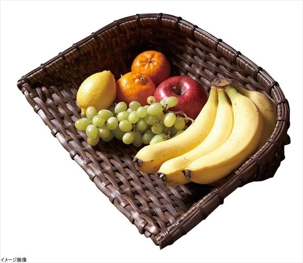 ざる 樹脂 箕ざる ザル 笊 箕 竹 食洗機 対応 ブラウン 中 約40×40×16cm 91-049B