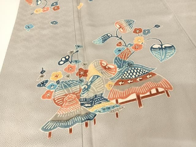 平和屋着物○紅型 訪問着 風景文 正絹 逸品 AABA4481np