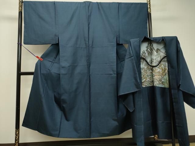 平和屋着物○男性 本場大島紬 アンサンブル 100亀甲 総詰め 正絹 逸品  