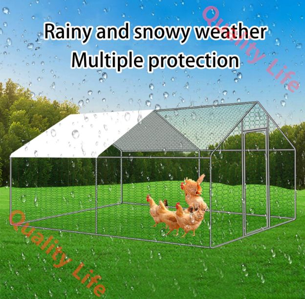 防水布とスイッチロック付きの鶏小屋