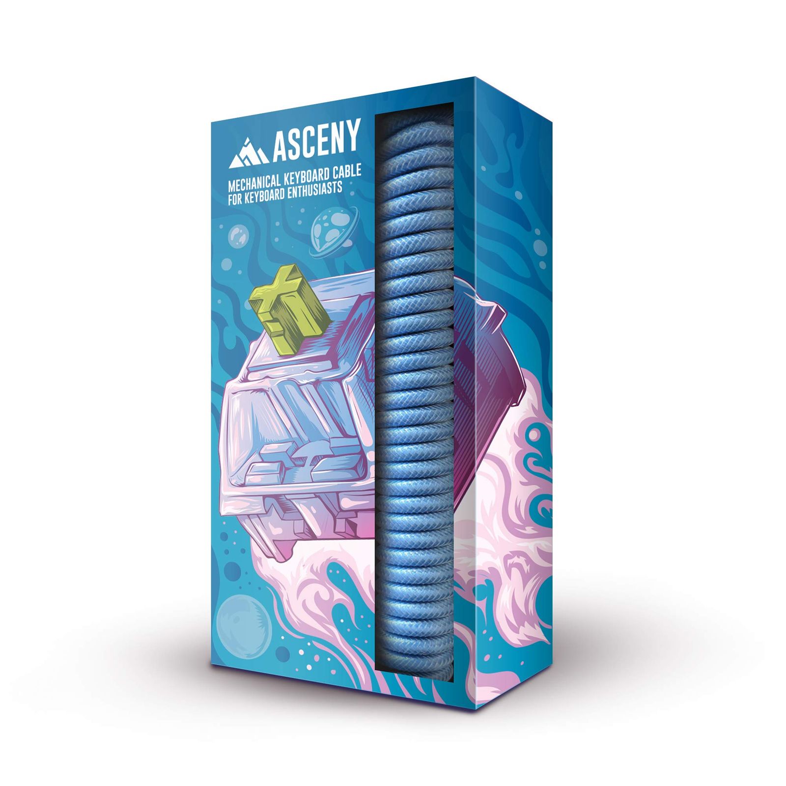 【2026，格安】 ASCENY コイル状u0026ダブルスリーブ メカニカルキーボードケーブル Type-C メカニカルキーボード用(ブルー) [ブルー] その他