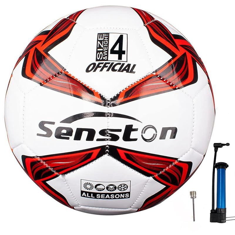 Senstonサッカーボール4号子供とティーンエイジャー、小中学のトレーニングボール試合のサッカーとポンプ