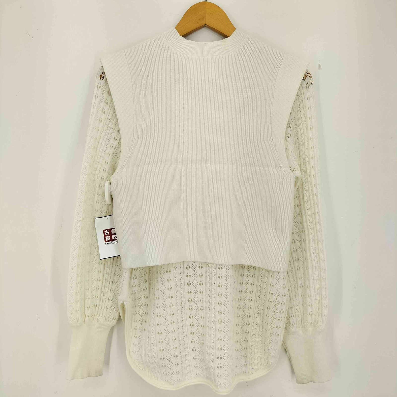 Ameri（アメリ）の「LAYERED OVER SHOULDER KNIT（ニット
