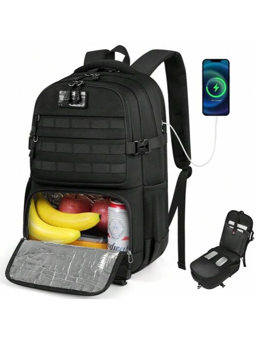 バッグ メンズ バックパック 17.3インチのラップトップ対応 充電ポート付き 防水 ビジネスリュック メンズ ランチバッグ付き 通勤 通学 旅行 キャンプにも最適 デザイン バックパック ギフト