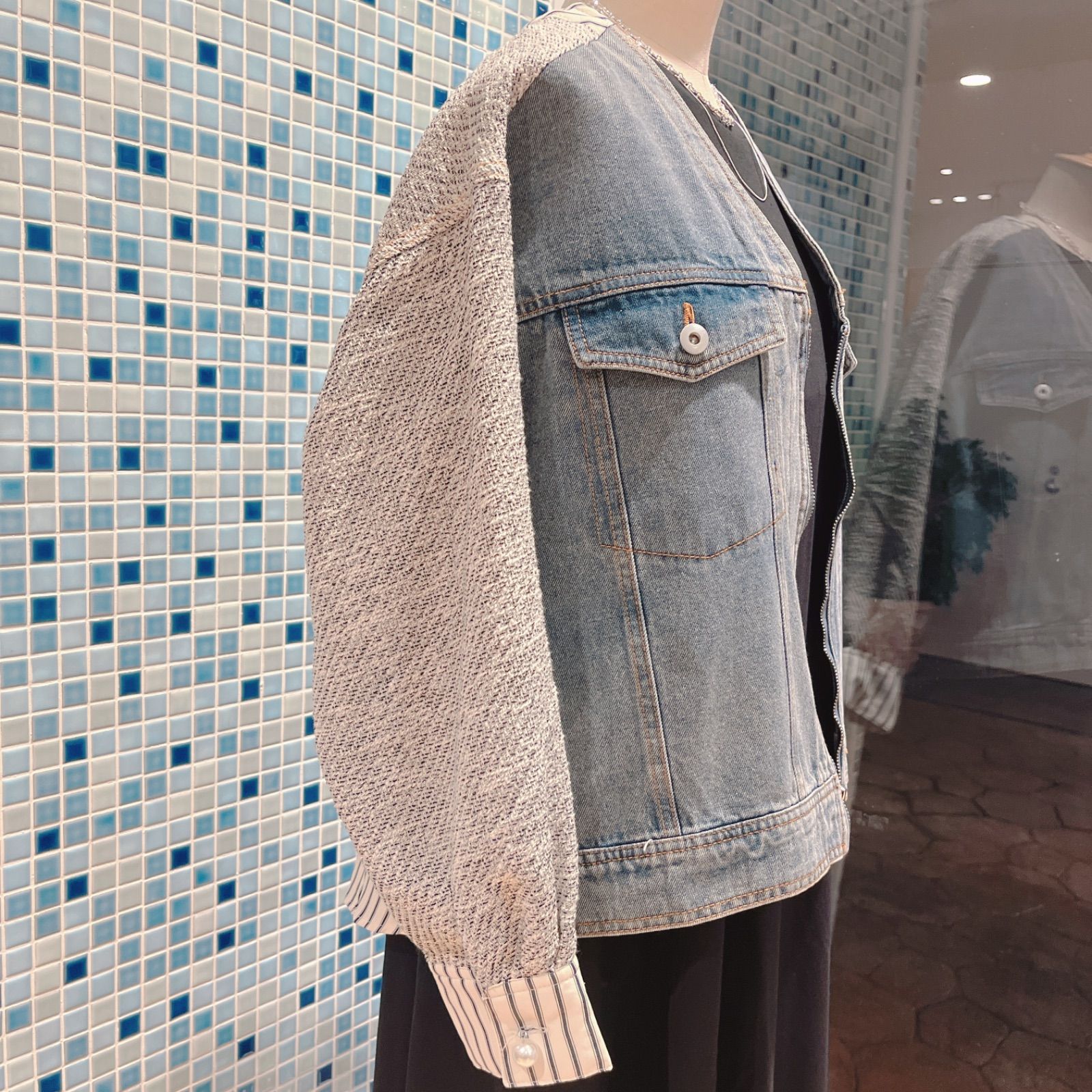 デニム×ツイード