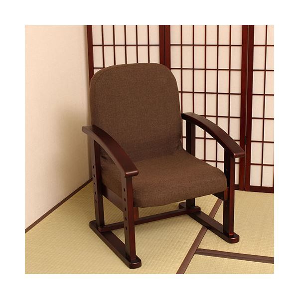 谷村実業 立ち座りらくらく座椅子 ハイタイプ リクライニング ブラウン TAN-101H-BR