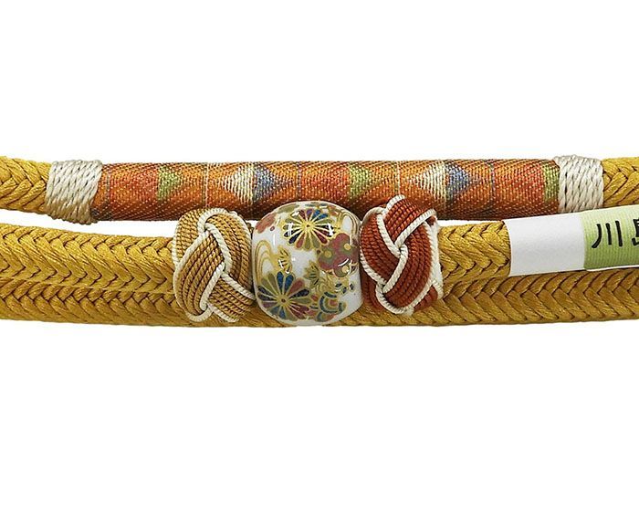 帯締め 正絹 川島織物 小田巻 とんぼ玉 重宝裂 箱入り 新品 和装小物
