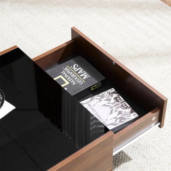 ローテーブル センターテーブ 収納付き 幅100cm テーブル 大容量 簡単開閉 PCテーブル センターテーブル 木製 組立簡単 収納 コーヒーテーブル ローテーブル MARWIL-DEMENAGEMENTS_CH