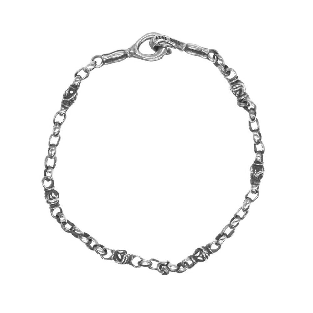 美品□LONE ONES/ロンワンズ MFNH-0007L-BRACELET ミニシルク イーグルチェーン ブレスレット シルバー L 箱・ギャランティカード付き LONE ONES ロンワンズ ブレスレット MFNH-0007L-BRACELET ギャランティ