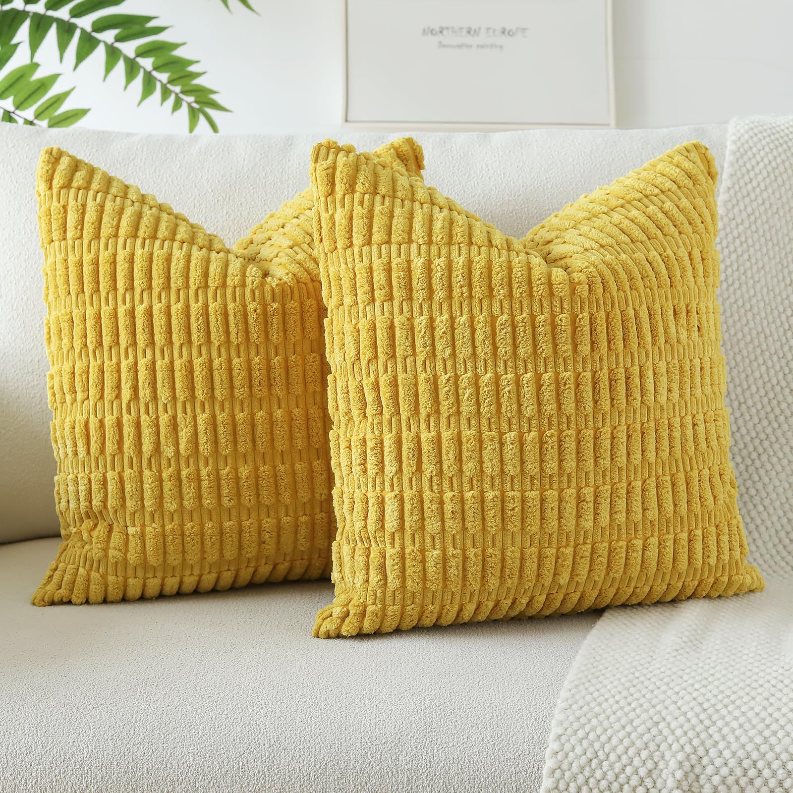 Otostar クッションカバー 45x45cm 北欧 2枚セット コールテン