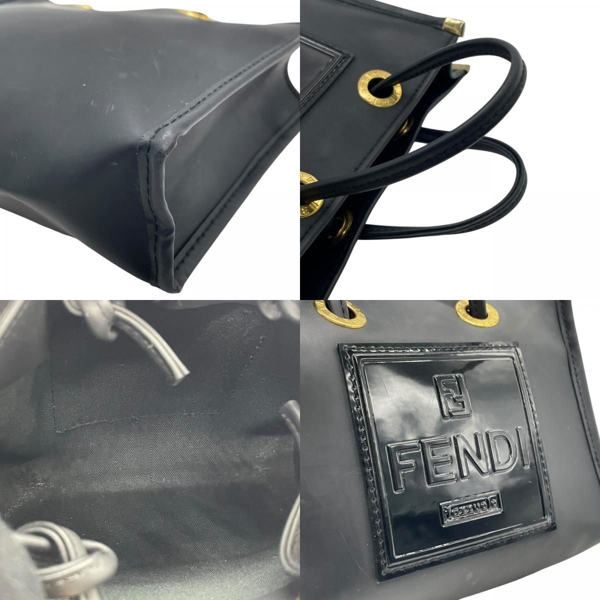 FENDI フェンディミニバッグ　ハンドバッグ　ポーチ　ブラック　黒 フェンディ FENDI ミニハンドバッグ ポーチ 黒 ブラック PVC
