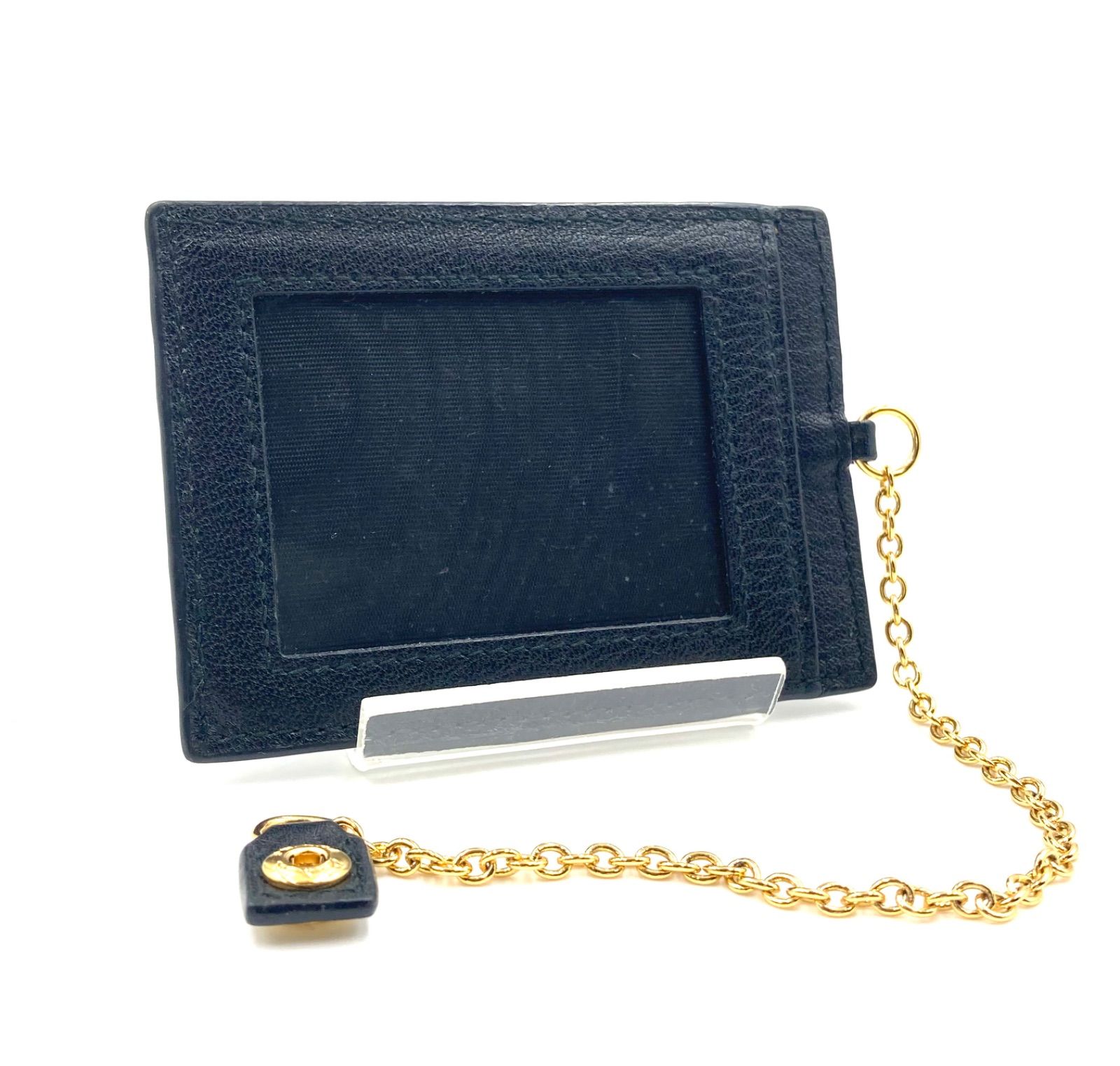 極美品プラダ カードケース サフィアーノ レザー ブラック