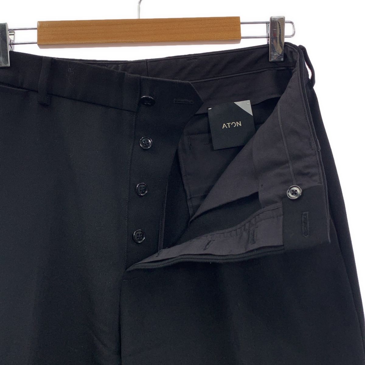 ATON / エイトン | BACK SATIN BASIC PANTS バックサテン