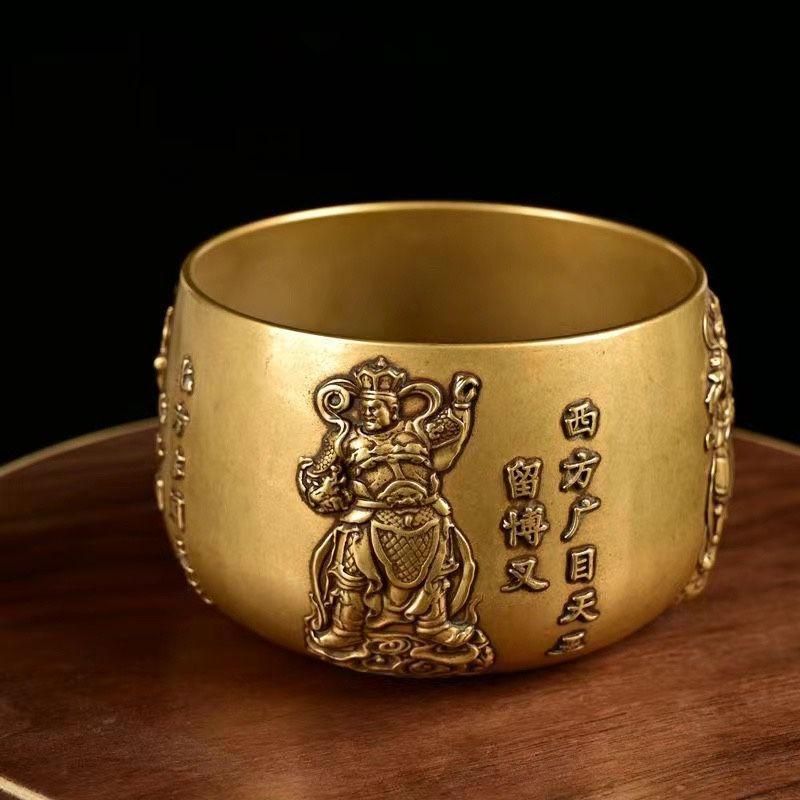 銅器 四天王招財聚宝盆 仏鉢 供養 法器 供盤 装飾品 工芸品 置物 銅器 四天王招財聚宝盆 仏鉢 供養 法器 供盤 装飾品 工芸品 置物