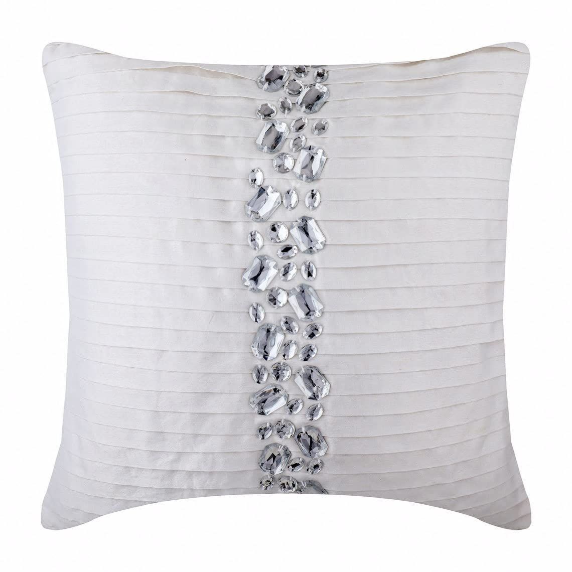 【特価商品】- 白 cm Precious 50x50 アートシルク クッションカバー Crystals ホームセントリック ザ