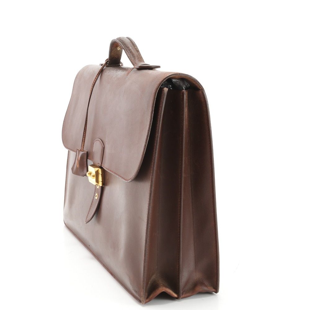 エルメス サックアデペッシュ レザー ビジネス バッグ 書類鞄 ブリーフ  