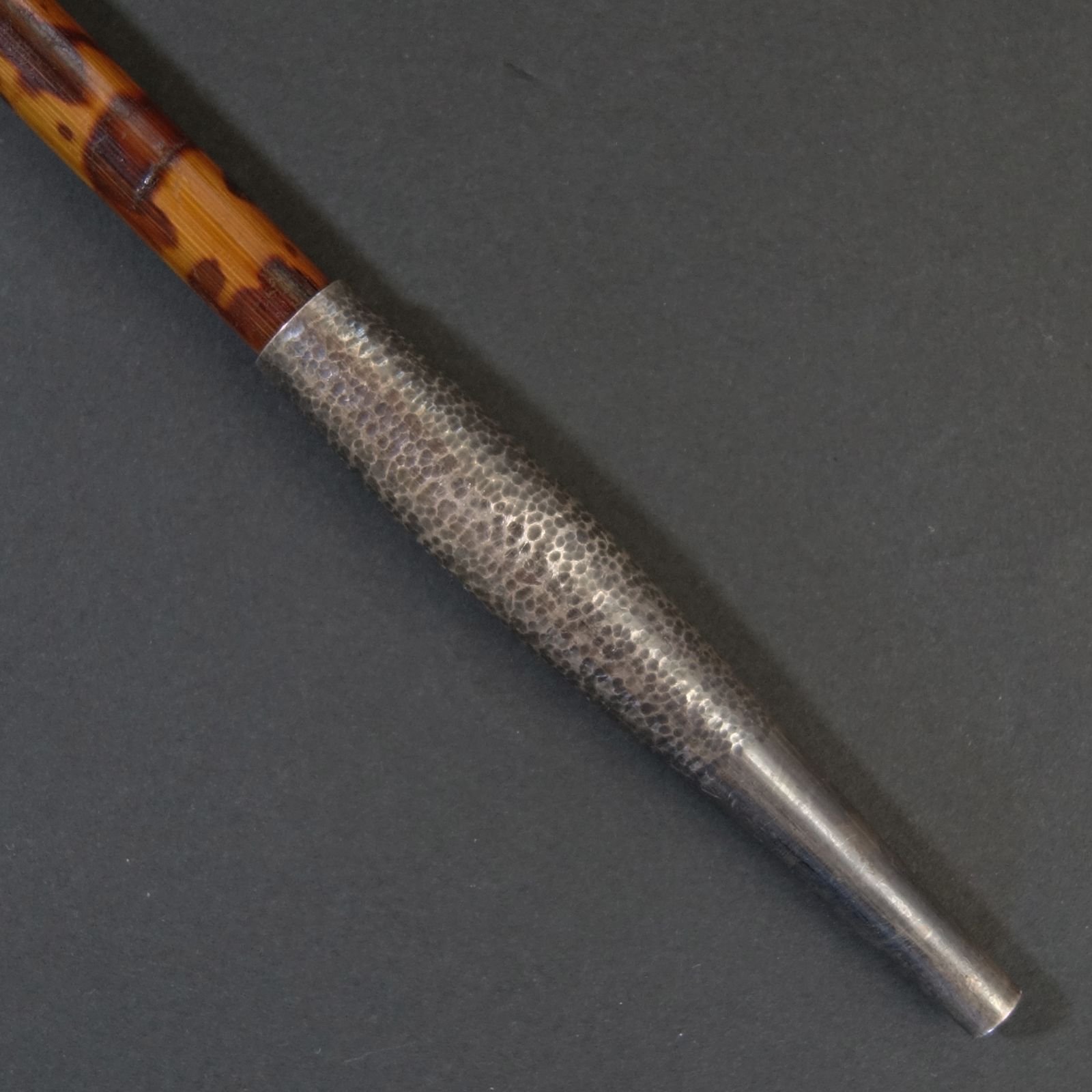 煙管　ガラス　　骨董品 煙管 【 純銀製 斑竹 煙管 ② 】 喫煙具 煙管 骨董 古美術