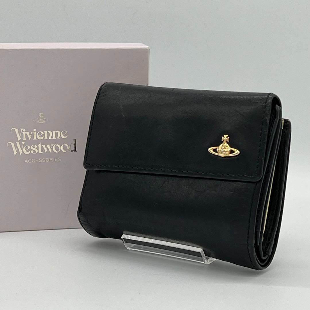 ✨️美品✨VivienneWestwood 三つ折財布 がま口財布 ブラック - メルカリ