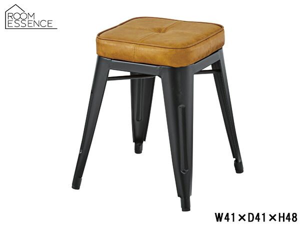 東谷 スツール キャメル W41×D41×H48 PC-251CA 腰掛 重ね 収納可 省スペース ソフトレザー メーカー直送 送料無料