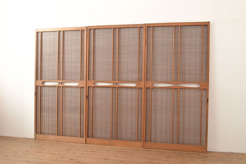 古い建具 窓 1枚 簾戸 すど 葦戸よしど 夏障子 御簾戸 1/2 簾戸のこと