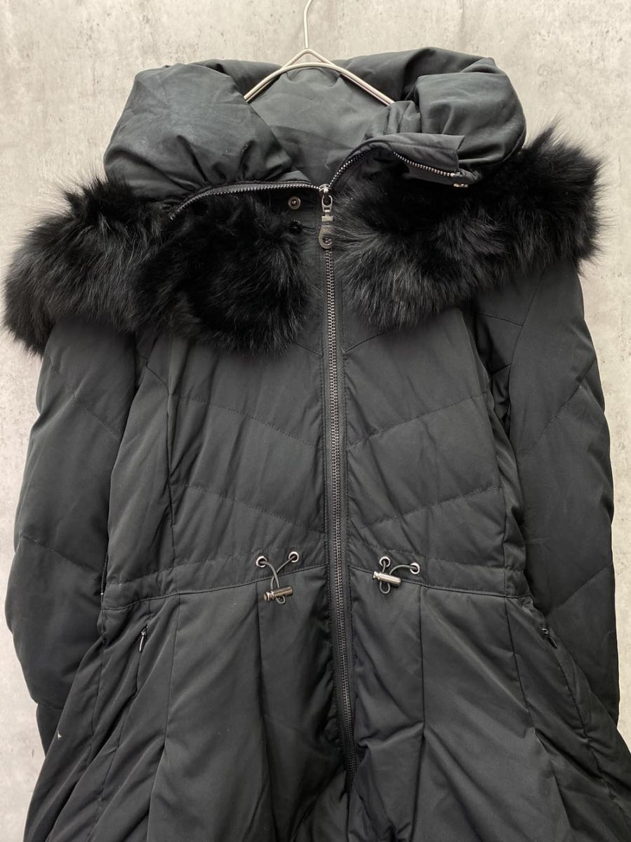 RUIRUE BOUTIQUE ルイルエブティック フォックスファー ダウン コート sizeS 黒 ◆ レディース